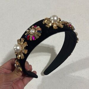 Ann Taylor Black Embellished Headband